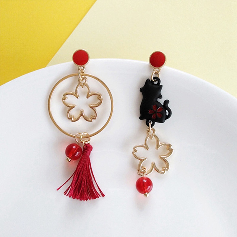 Anting Tusuk Asimetris Bahan Sterling Silver 925 Gaya Korea Untuk Wanita