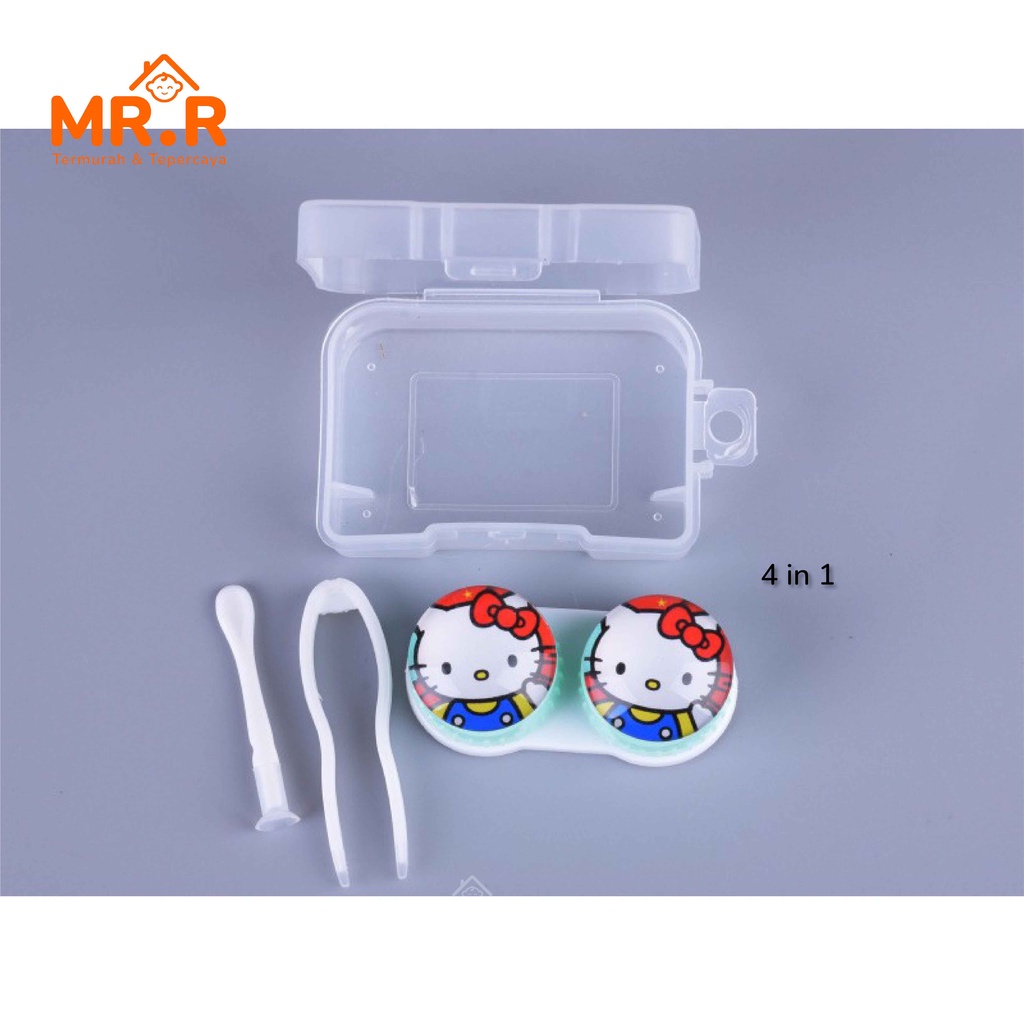 Tempat Soflens Lucu Kontak Lensa Simple Contact Lens Softlens Case 1 Set