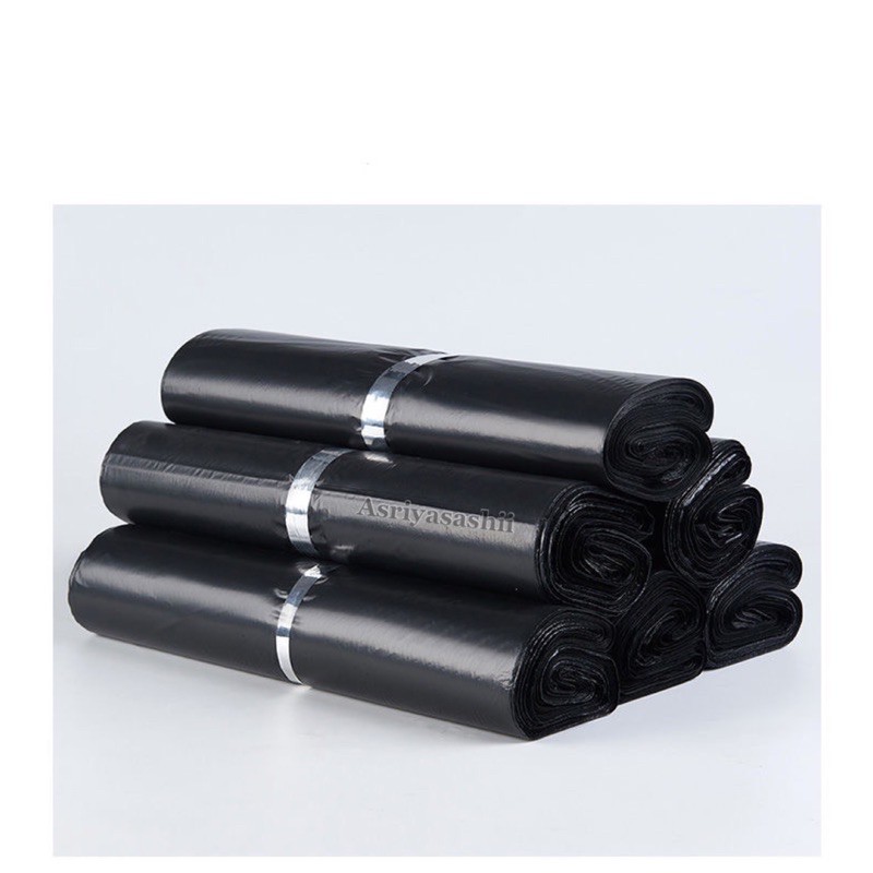 Plastik Packing Online Shop 100 Lembar 35x50cm Hitam Glossy Perekat/Polymailer Termurah Terlaris