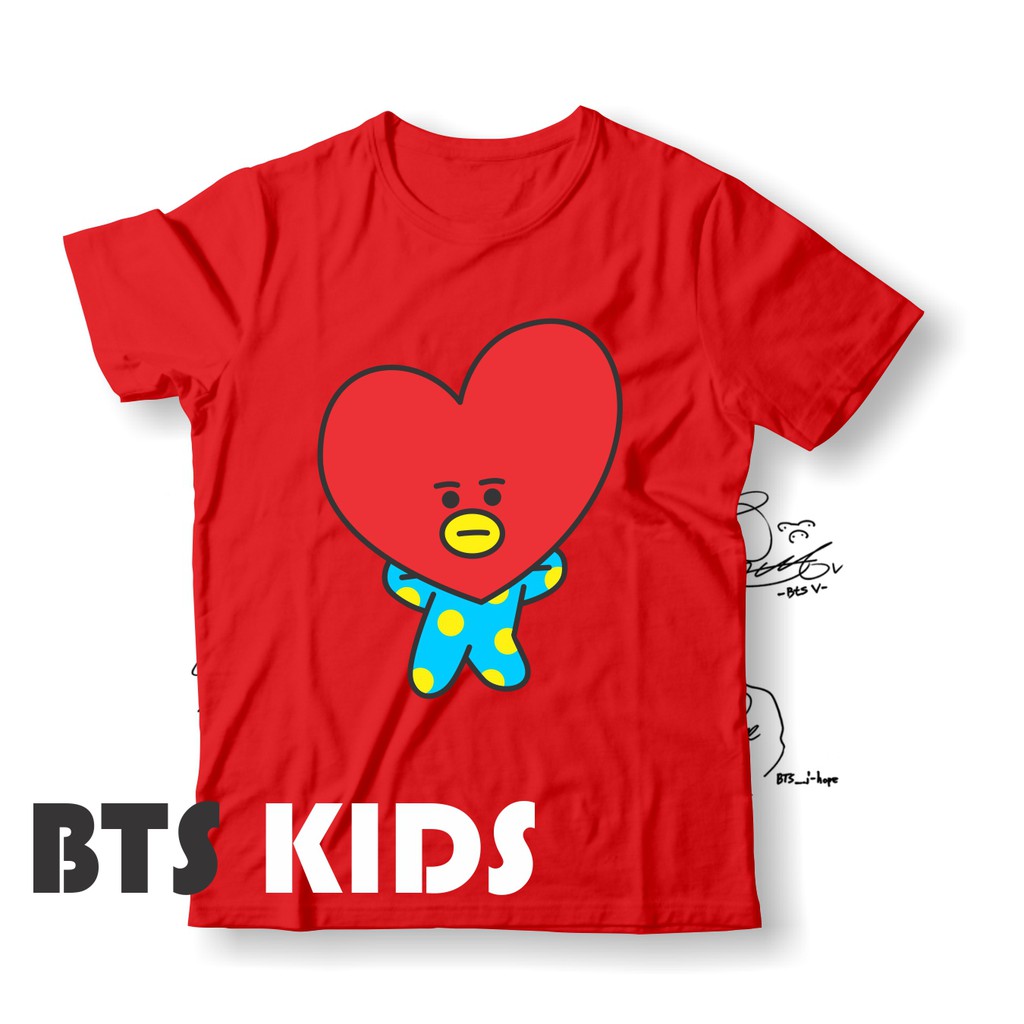 Baju anak BT21- Kaos BT21-BTS TATA-Usia 2-12 tahun terbaru-Kaos Anak Perempuan