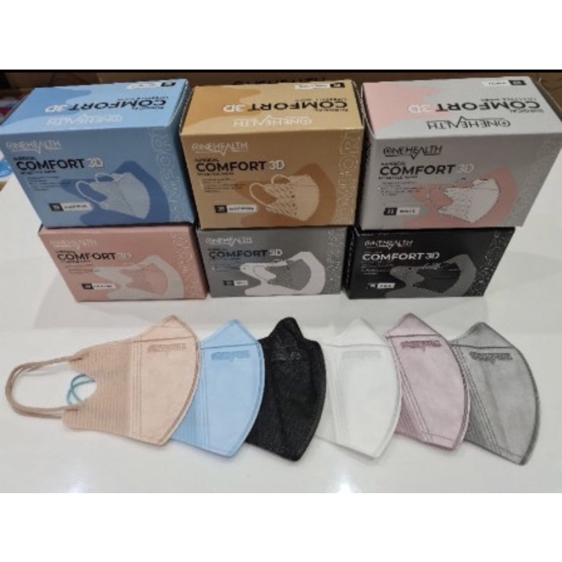 Masker Duckbill 3D isi 50 pcs OneHealth Surgical Face Mask