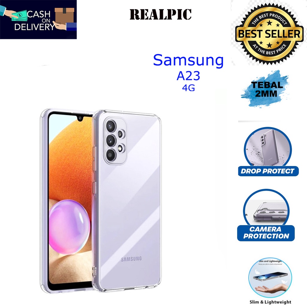 Case Samsung Galaxy A23 4G Casing Clear HD KETEBALAN 2MM BENING TRANSPARAN TPU Premium Softcase