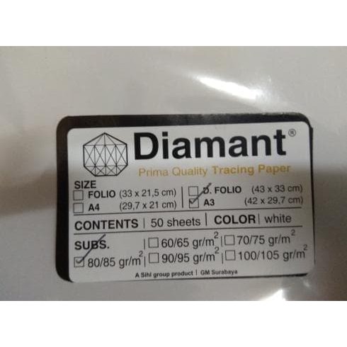 

Kertas Kalkir Diamant A3 80/85 gr