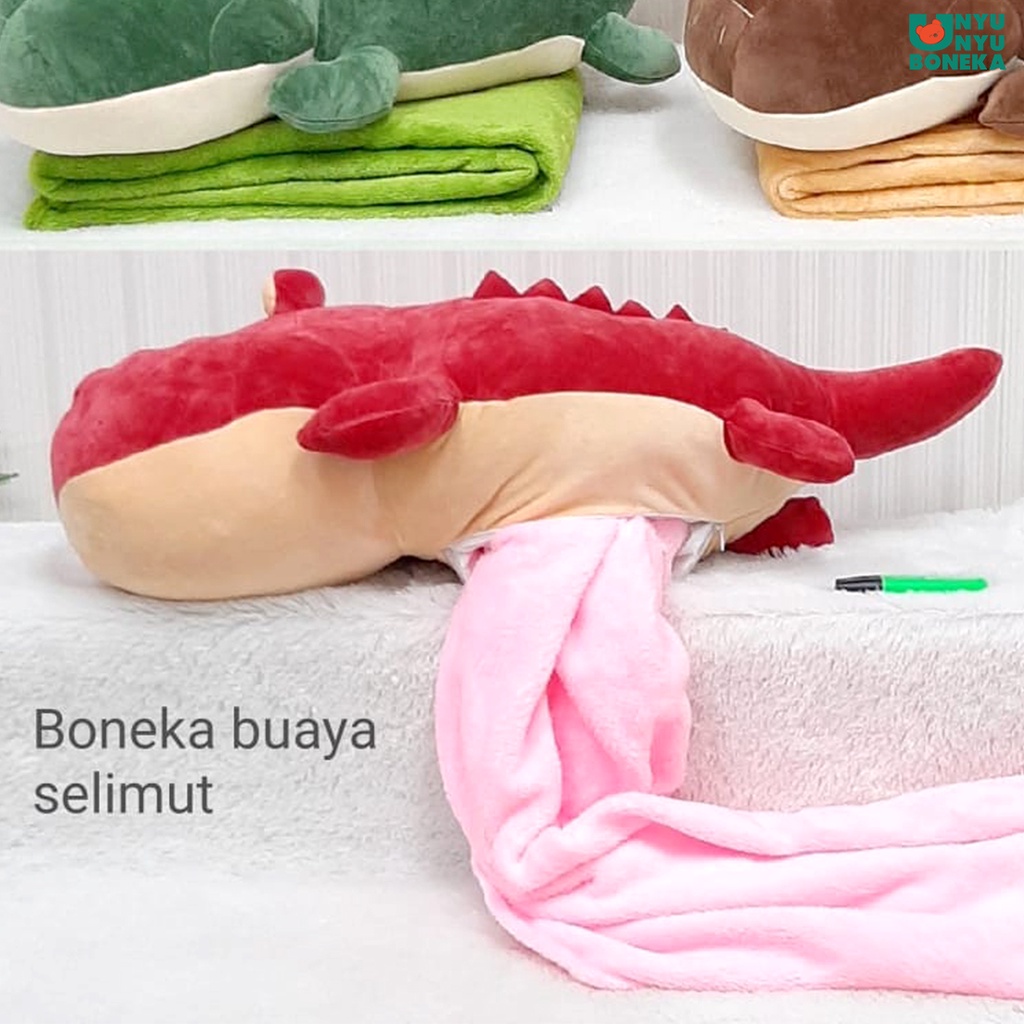 Boneka Bantal Selimut Buaya Crocodile Animal Balmut 3 in 1