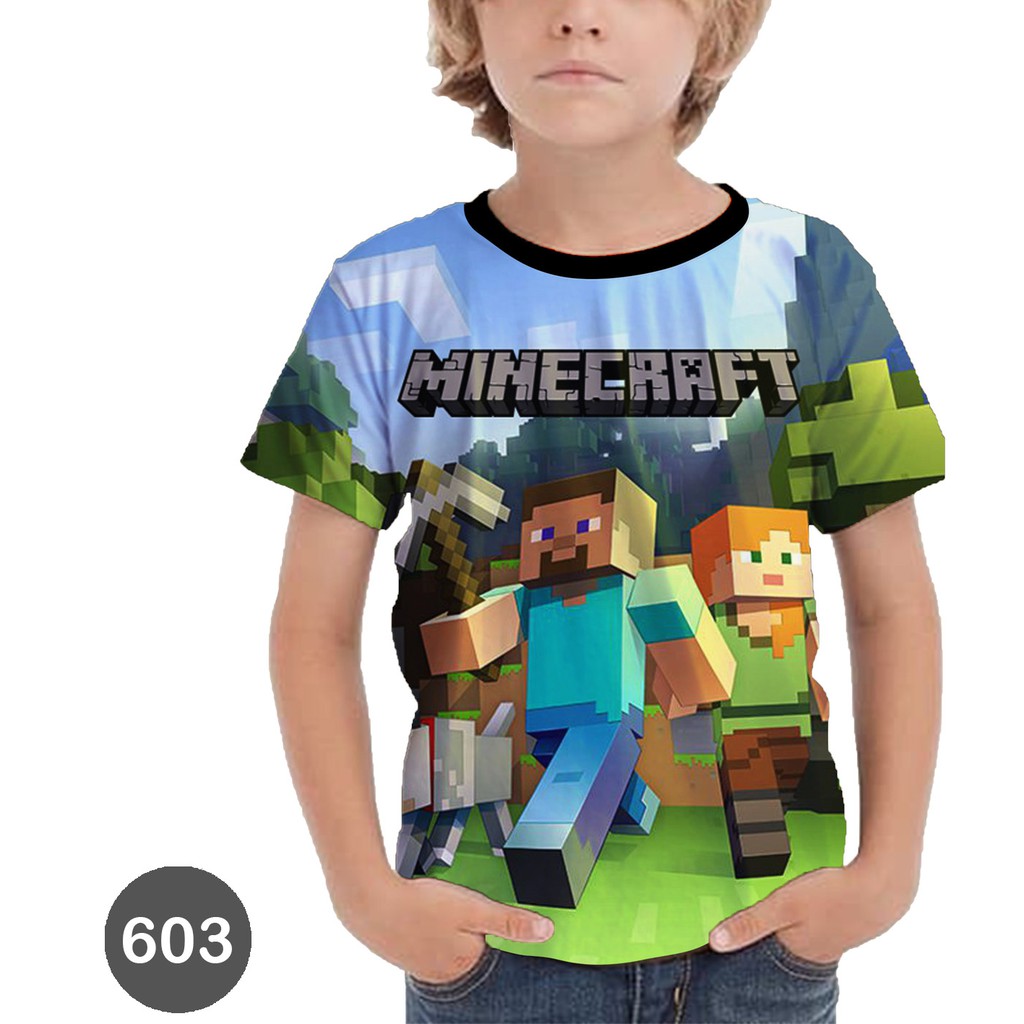 Baju minecraft 3D Baju Minecraft Baju Printing Anak #603
