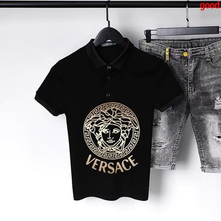  Kaos  Polo  Pria  Kerah Lapel Lengan Pendek Slim Motif Garis 