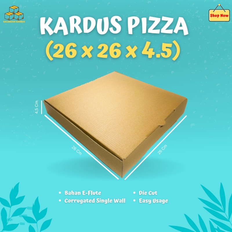 Kardus Dus uk 26x26x5 cm Murah Die Cut Box Kotak Packing Box Pizza / Box Baju / Kotak Makan / Box Hi