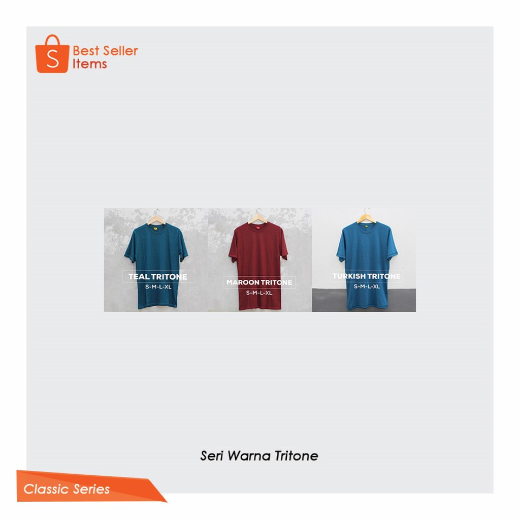 [BEST SELLER] Kaos Polos Pria | Baju Polos Pria Cotton Combed 30s | Koleksi Warna Terbanyak