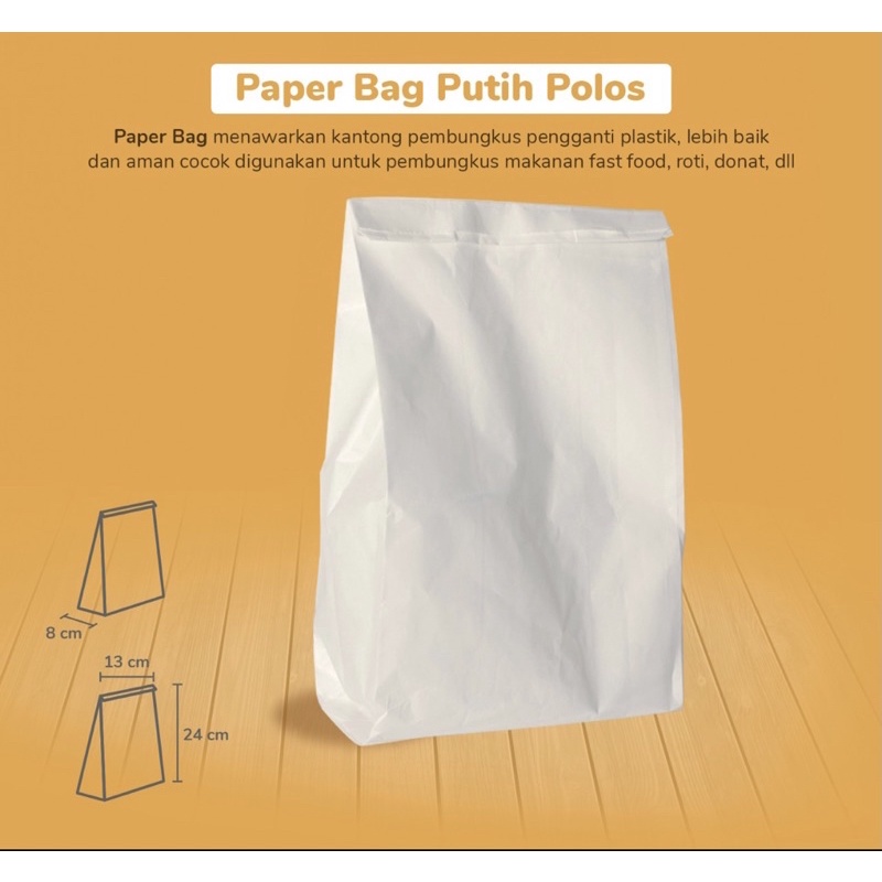 

Paper Bag / Kantong Kertas Polos 13x8x24 isi 100pcs