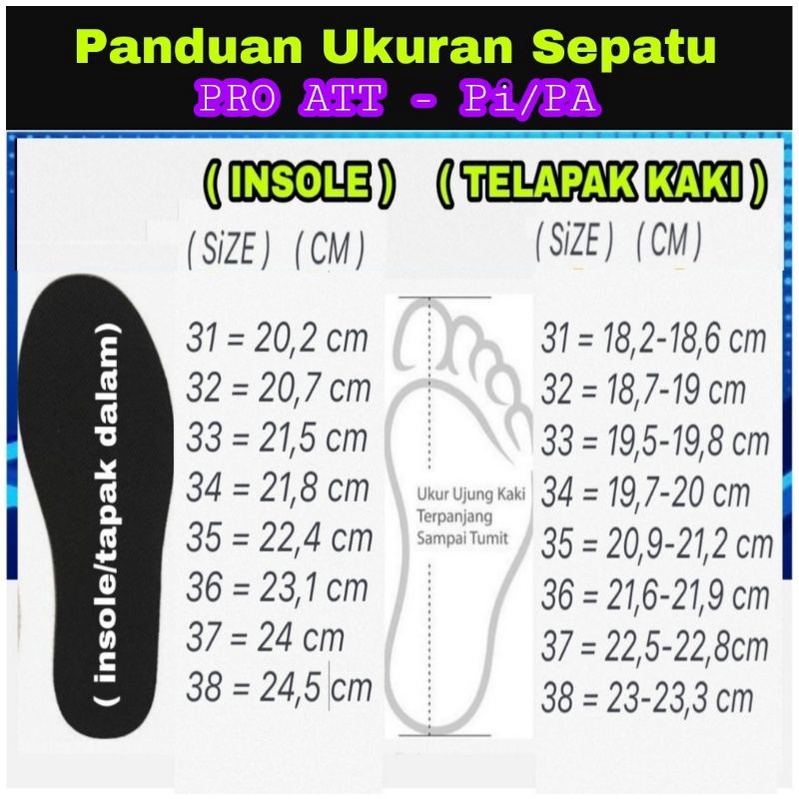 PRO ATT Pi 600 Velcro Perekat Tempel Asli Original Sepatu Sekolah Anak Laki Laki Perempuan Tk Sd  Hitam Putih - Black White