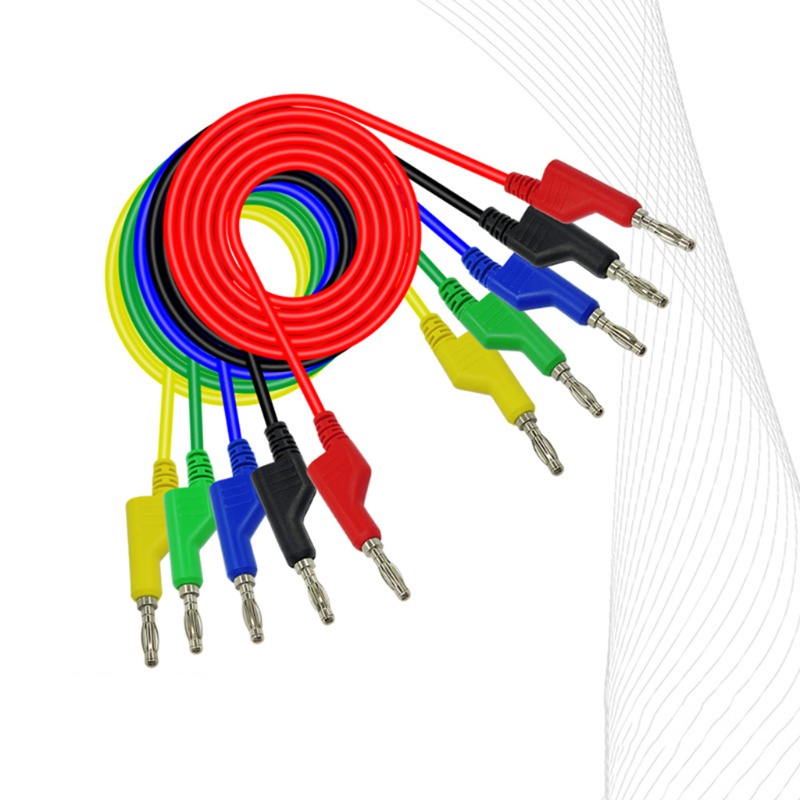 Btsg Safety Full Insulated Test 4mm Plug Male Stackable Connector Dengan Adaptor Jack Pisang Untuk Multimeter Test Lead