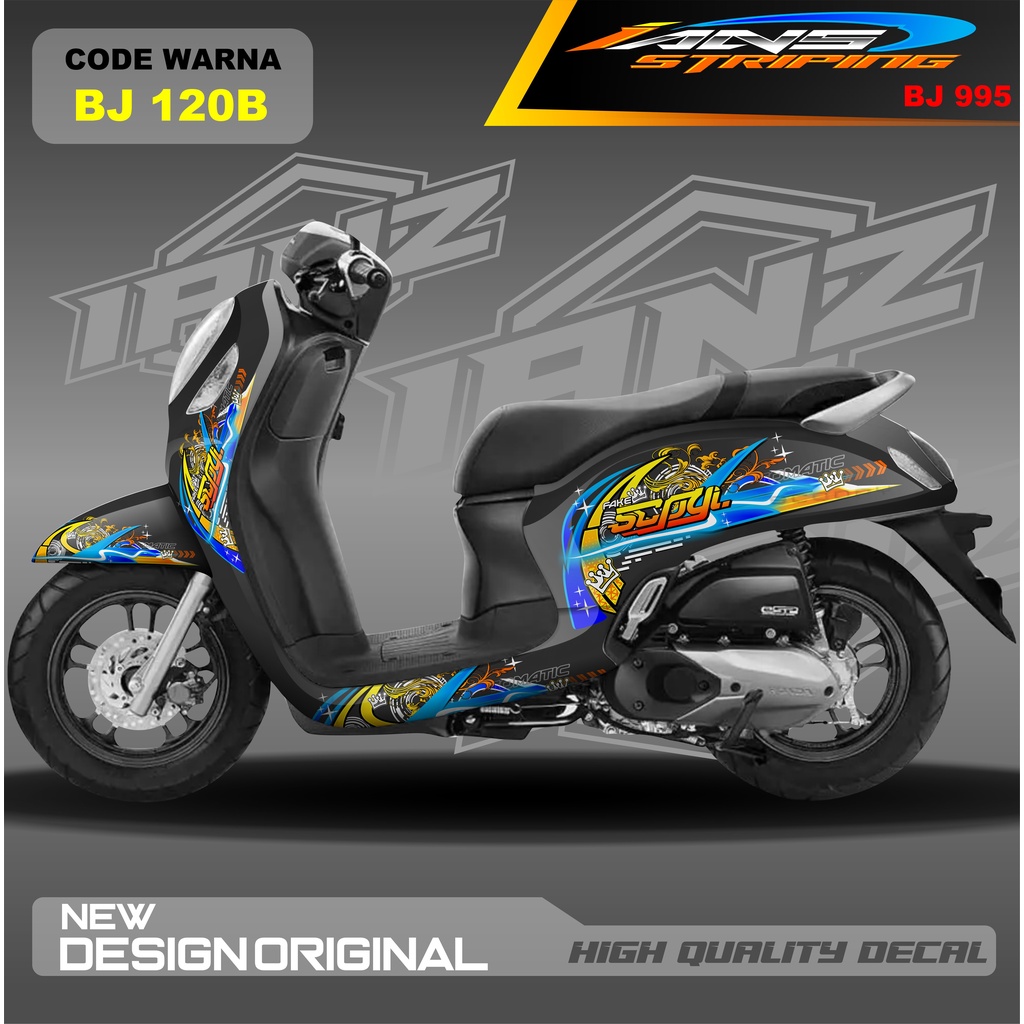 DECAL STICKER SCOOPY FULL BODY BLOK MOTOR / STICKER VARIASI SCOOPY MODEL TERBARU / STICKER ALL SCOOPY