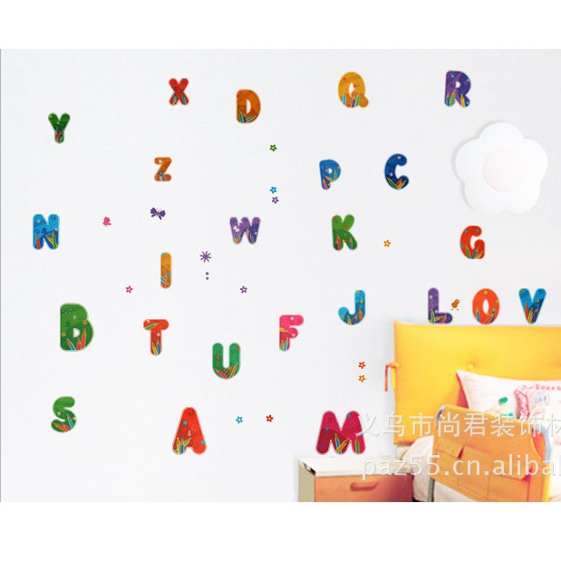 RELIZA WALL STICKER ALPHABET ANAK KIDS HURUF STUDY STIKER DINDING XY8073