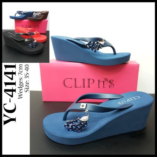 Sandal clip's wedges 7 cm .