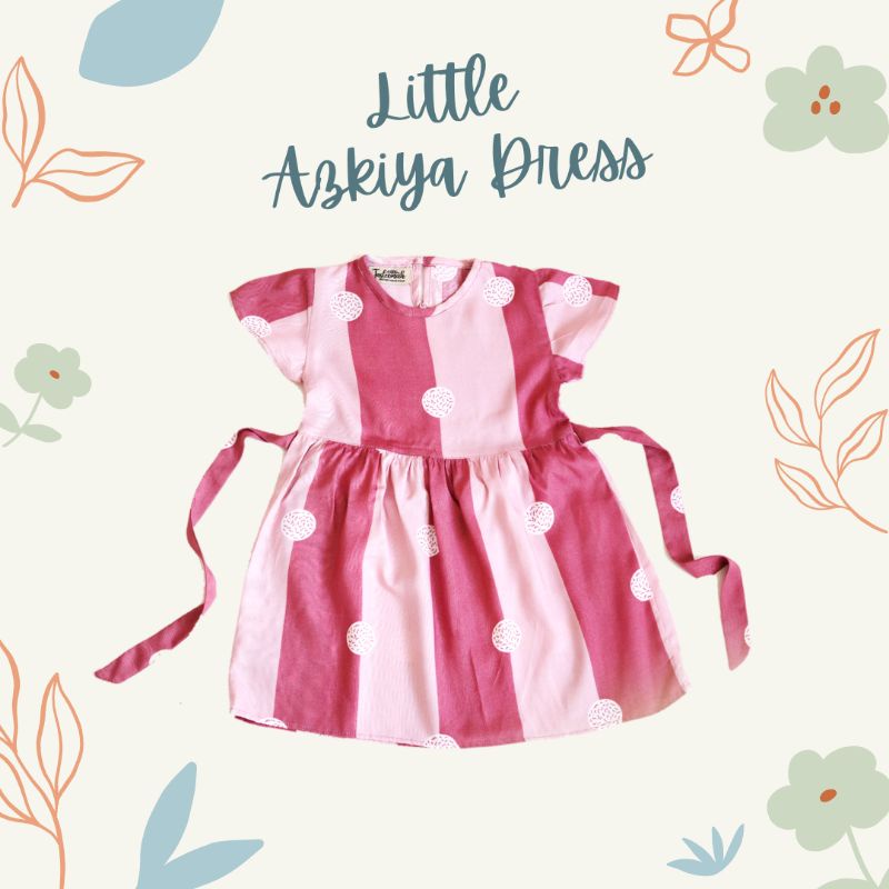 Little Azkiya Dress Pink Stripe | Baju Bayi Perempuan Rayon Premium