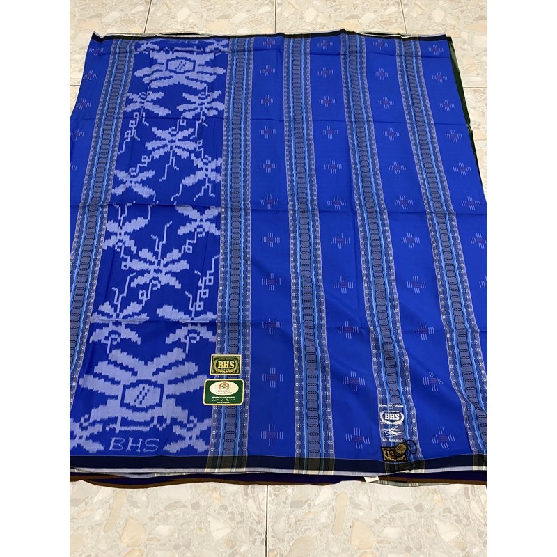 Sarung BHS Sutera 210 Exlusive Songket Ikat Samarinda Tumpal Kembang / BHS Asli Sutera