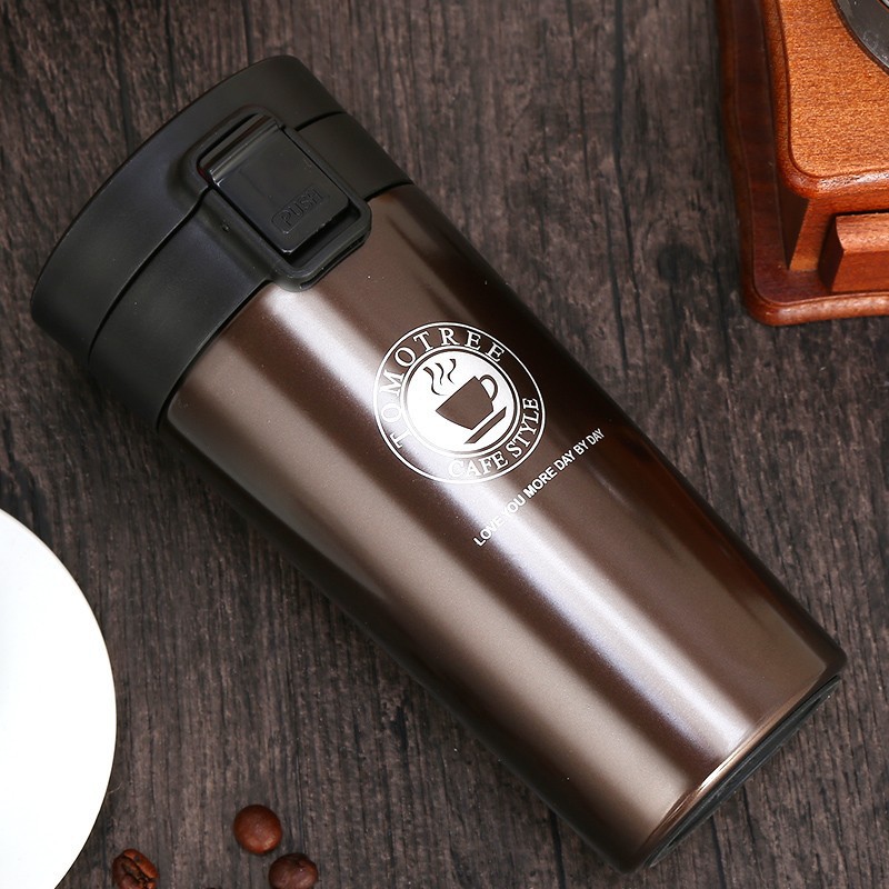 TRAVEL MUG TUMBLER TAHAN PANAS DAN DINGIN / TERMOS KOPI TEH PORTABLE / BOTOL AIR MINUM STAINLESS STEEL