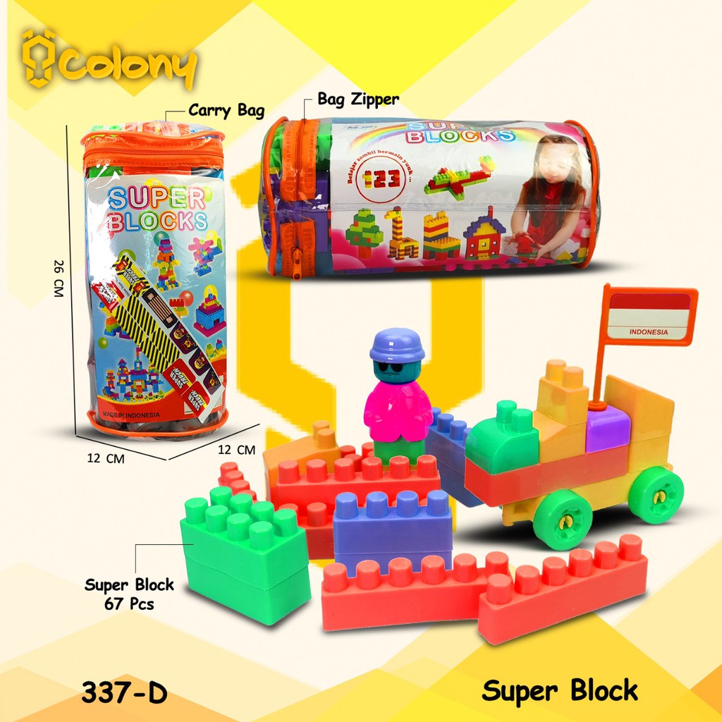 MURAH 337D 8265 / 8228 Backpack Tas Blok BLock Balok Bricks Tumpuk Building Set Mainan Anak COLONY