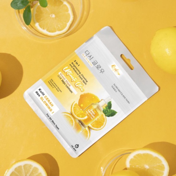 Masker Wajah Reglow 3 in 1 Ultimate Glow Sheet Mask Jeju Lemon