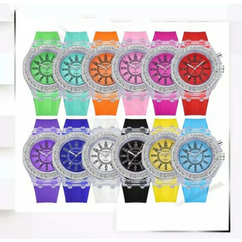 Discont Besar Jam Tangan Ganeva LED Jam Tangan Quartz Olahraga