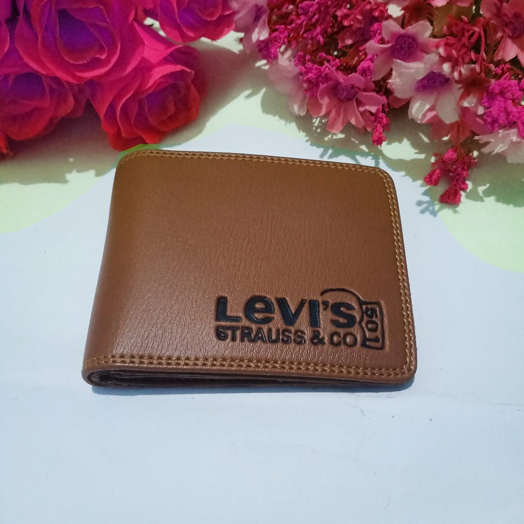 dompet cowok trendi keren 2021 sintetis Levis straus polos pendek fashionable