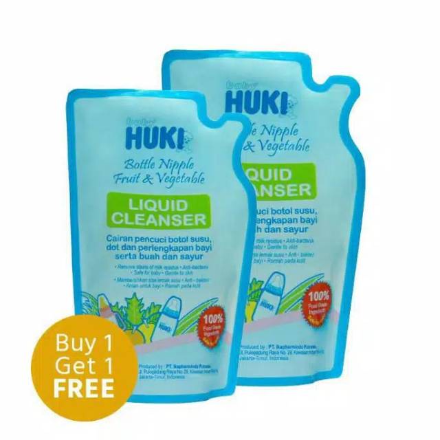 Huki Liquid Cleanser 450ml Buy 1 Get 1 / Pencuci Botol