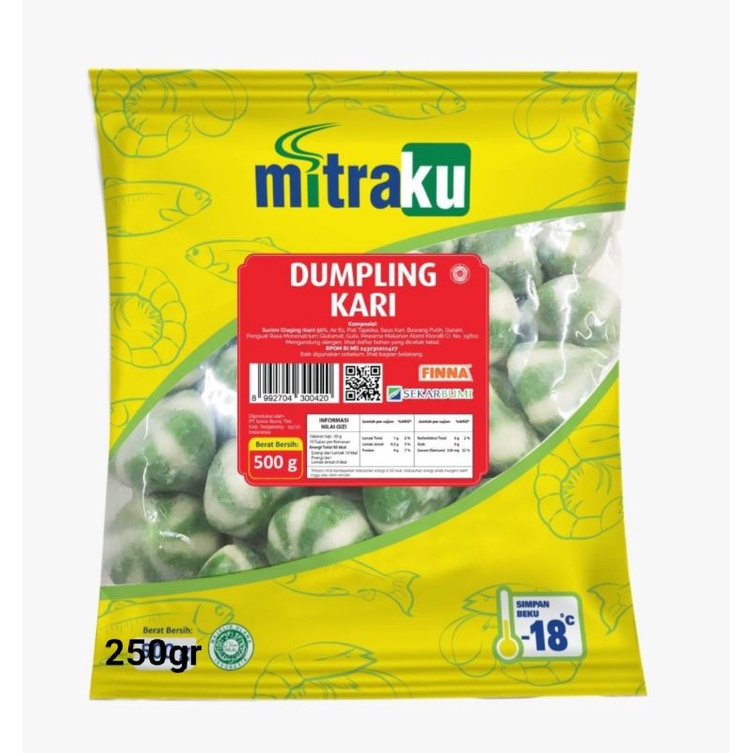 Dumpling Kari/rendang/bolognese/cheese Mitraku 500 gram - FROZEN FOOD