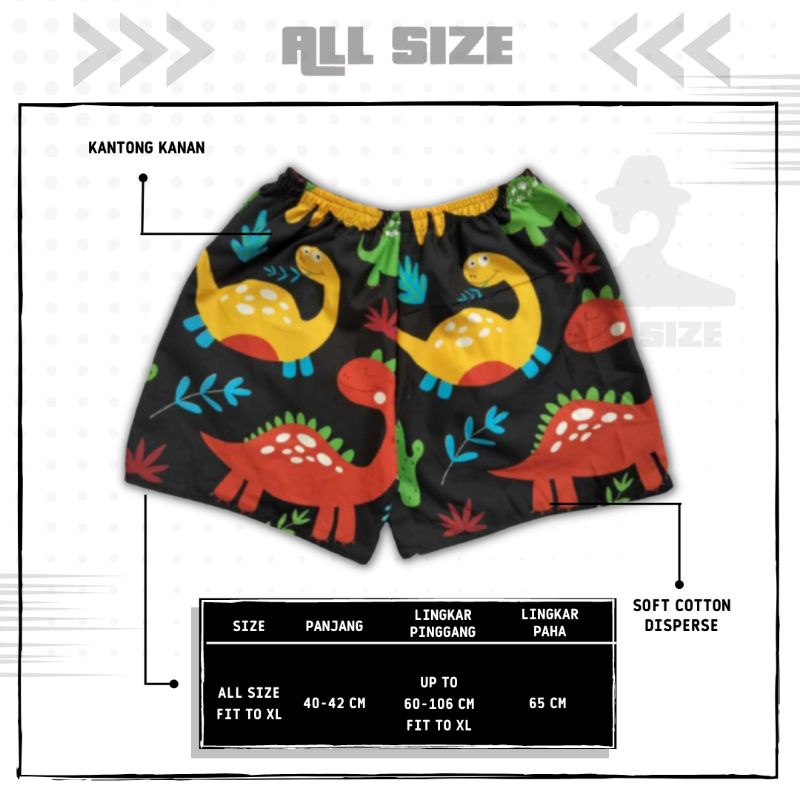 [ 45 MOTIF ] celana pendek boxer/kolor santai pria/wanita remaja/dewasa motif kotak/keramik hitam putih biru-M 21