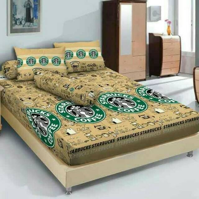 Sprei uk.180x200 - motif starbucks coffee - Sprei kintakun D,Luxe