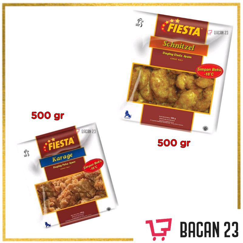 Fiesta Chicken Frozen Food (500gr) ( Schnitzel - Karage ) / Nugget Ayam / Bacan23 - Bacan 23