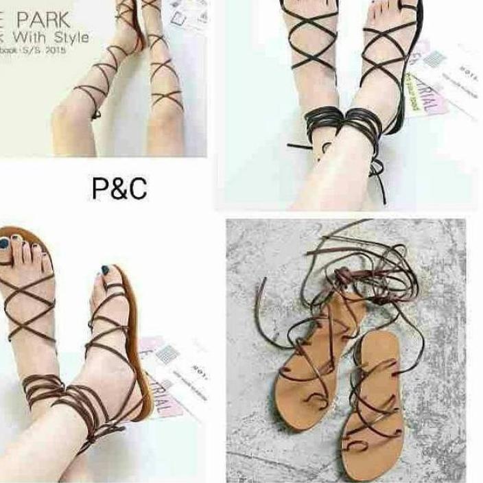 ♠ sandal tali lilit panjang .