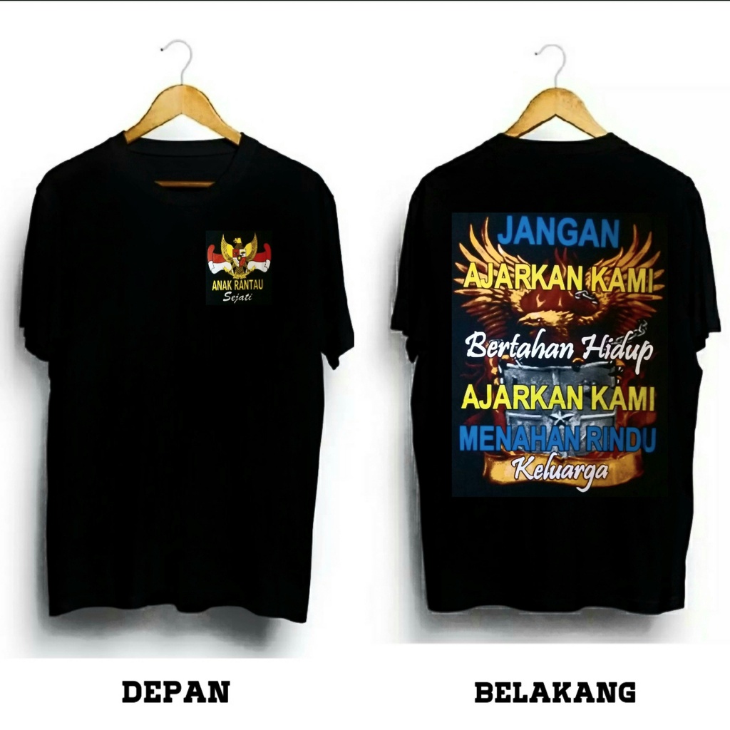 Kaos pria tshirt distro garuda indonesia solidaritas anak rantau pejuang rupiah lengan pendek warna 