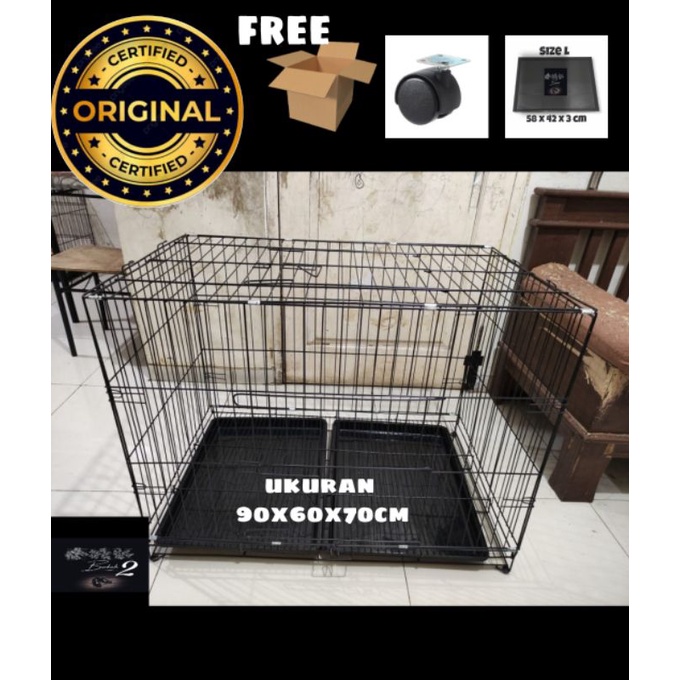kandang kucing lipat tingkat 1 ukuran 90x60x60cm