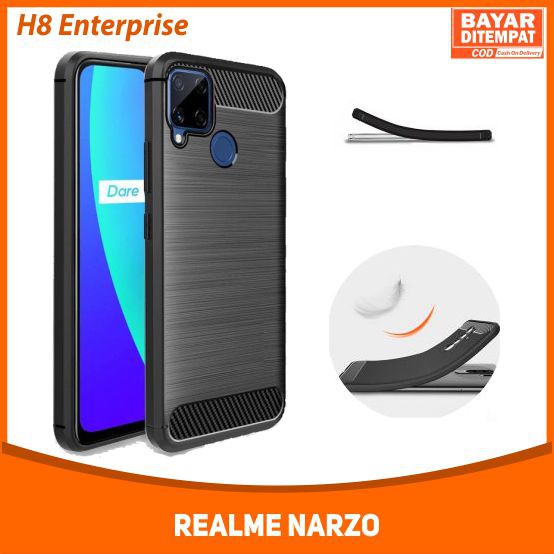 Casing Softcase Realme Narzo 20 IPAKY Carbon Fiber Matte Softcase