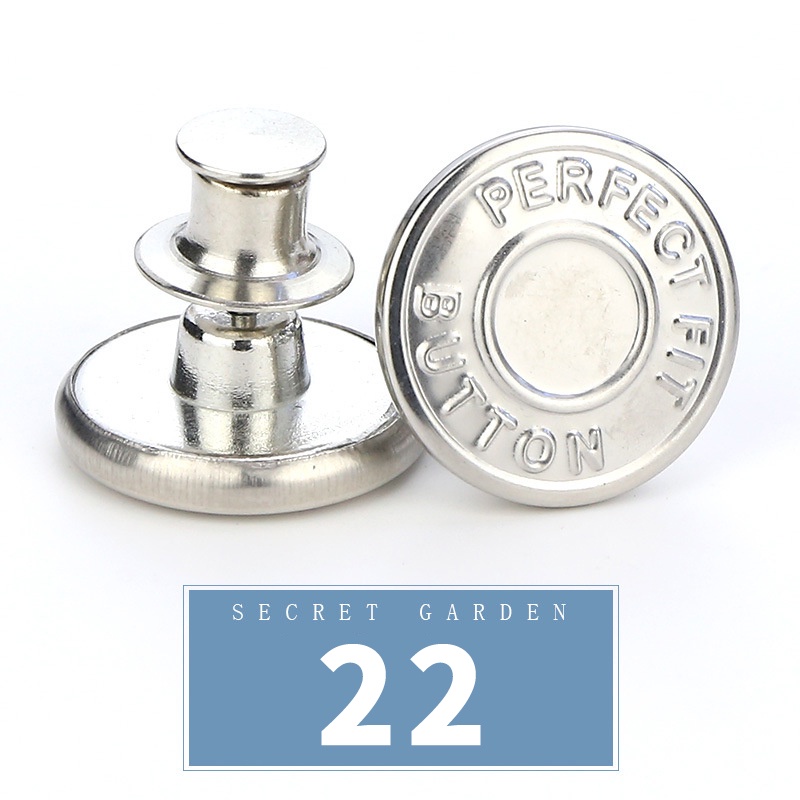 Kancing Jeans Logam Simple Adjustable Kancing Pengait Celana Panjang Jeans Denim Desain Bunga Daisy Warna Putih Kait Pengecil Lingkar Pinggang Celana Jeans Model Bisa Dilepas-1 PC-22