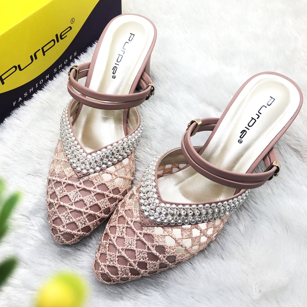 Sandal Brukat Heels  Pesta Wedding Claudia Series Premium Hak 7cm Terbaru