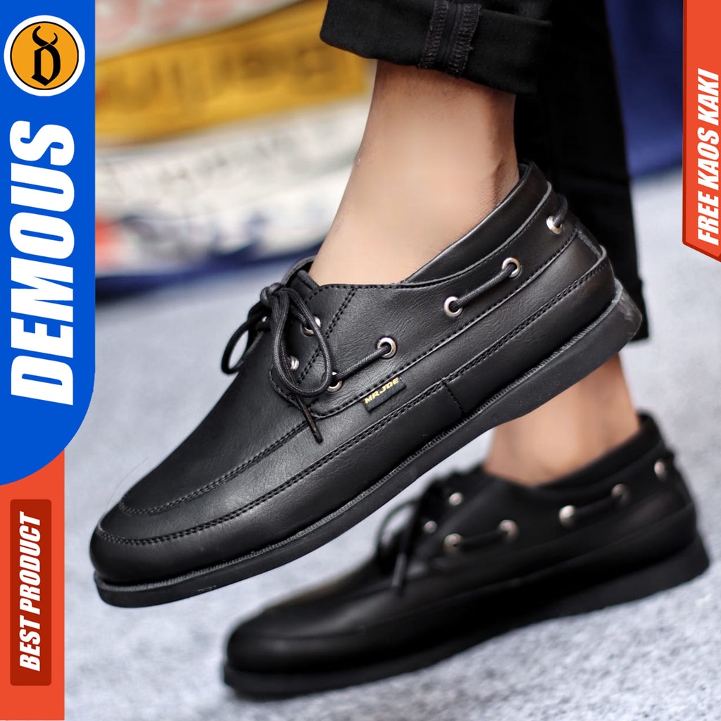 Sepatu Formal Pria Casual Kulit Syntetic Pantofel Hitam Kerja Kantor Kuliah Kondangan Keren Fashion Terbaru