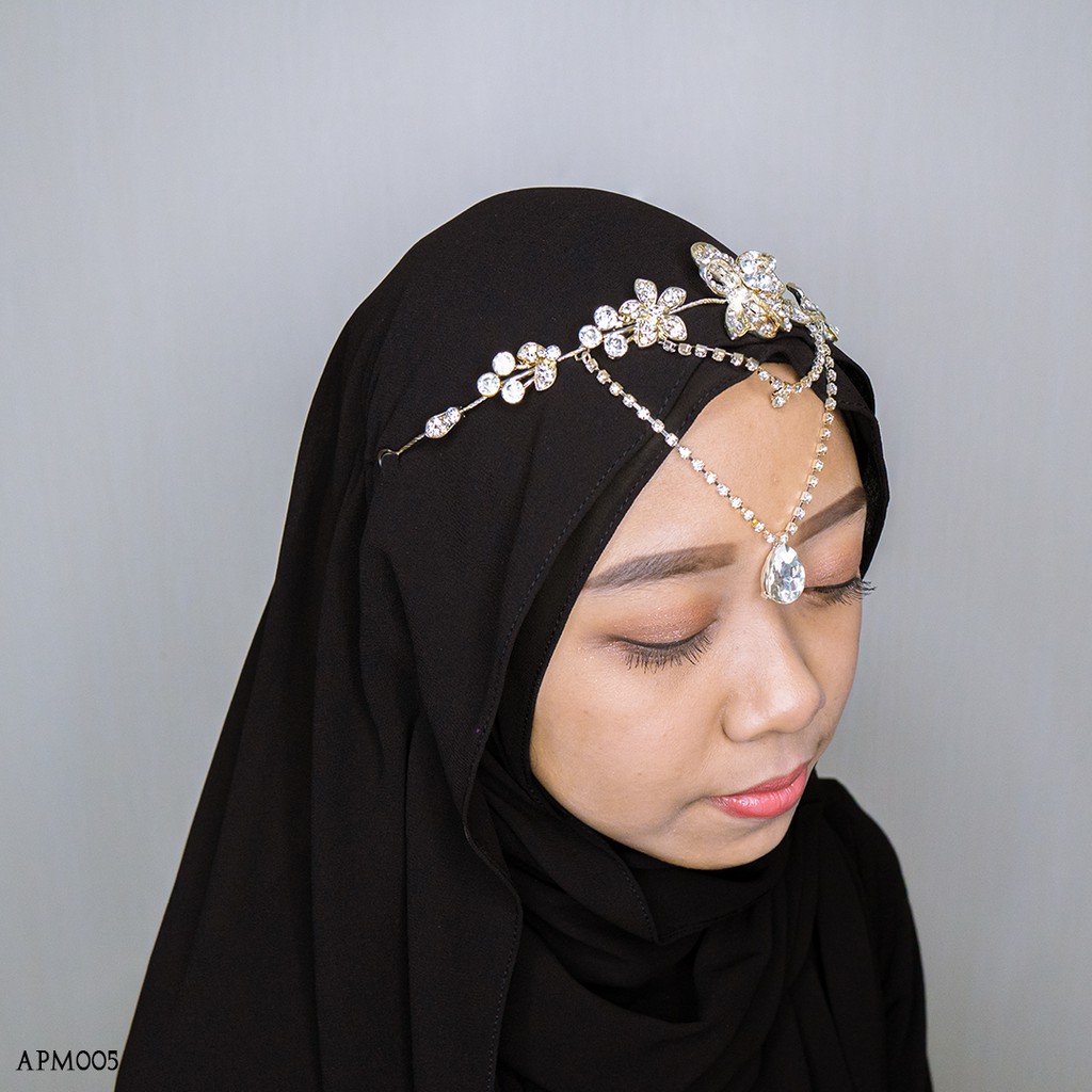 [BISA COD] TIARA PENGANTIN ASESORIS FASHION BRIDAL BUNGA PUTIH APM005