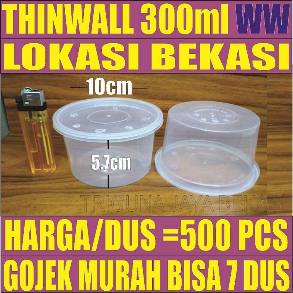 Thinwall 300ml 500pcs mangkok mangkuk tempat makan bowl bulat plastik es kepal milo cup puding