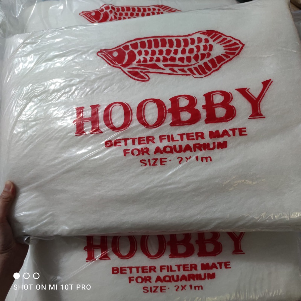 Kapas Hoobby MERAH 2 x 1 m Busa Media Filter Aquarium Kolam Ikan Hobby