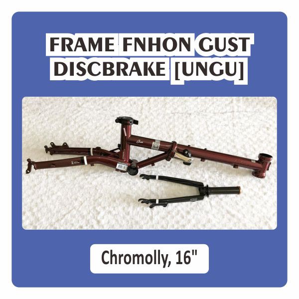 Frame Fork Fnhon Gust Ungu Discbrake DB Disc brake Purple Agate Red Merah Maroon Sepeda Lipat Seli