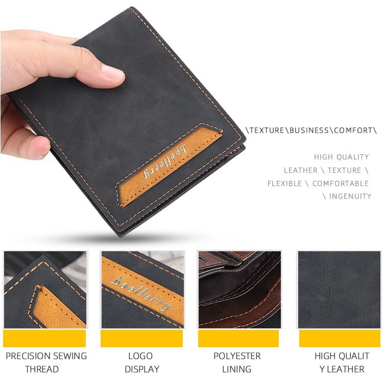 BAELLERRY DR038 Dompet Pria Bahan Kulit PU Leather Premium WATCHKITE WKOS