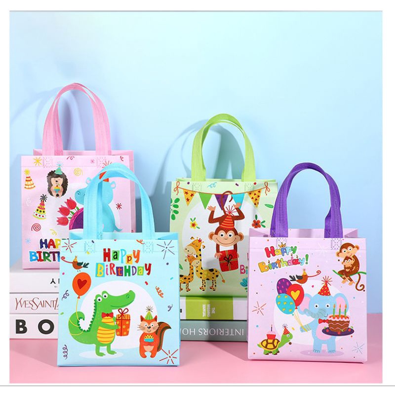 TAS SOUVENIR ULTAH ANAK LUCU GODDIE BAG ULTAH ANAK TEMA DINO| MERMAID| UNICORN/JUNGLE