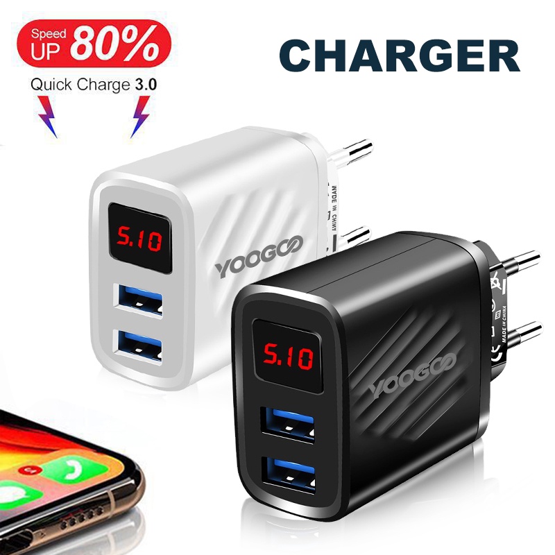 Charger 2.4A Power Adapter 2-Port USB Charging Head Matching Charging Head Portable USB Charging