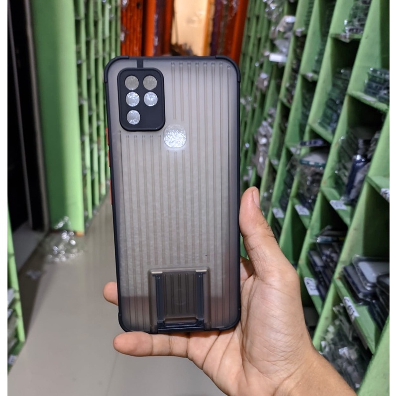 case koper 2 in 1 dudukan braket for Infinix Hot 10 Dengan Pelindung kamera