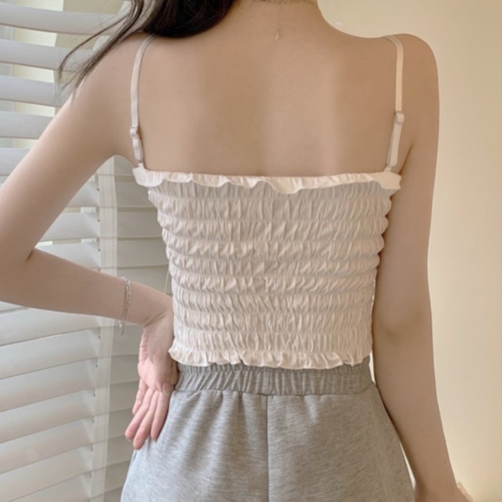 BEE - Tanktop Bra Kemben Tali Lepas Pasang Korean Style Tengtop Kerut Crop Top Bra 902