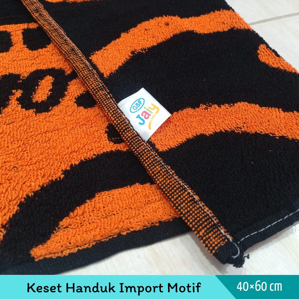 Keset Handuk Motif Salur / Keset Stripe dengan Ukuran 40x60cm - 100% bahan Katun Lembut