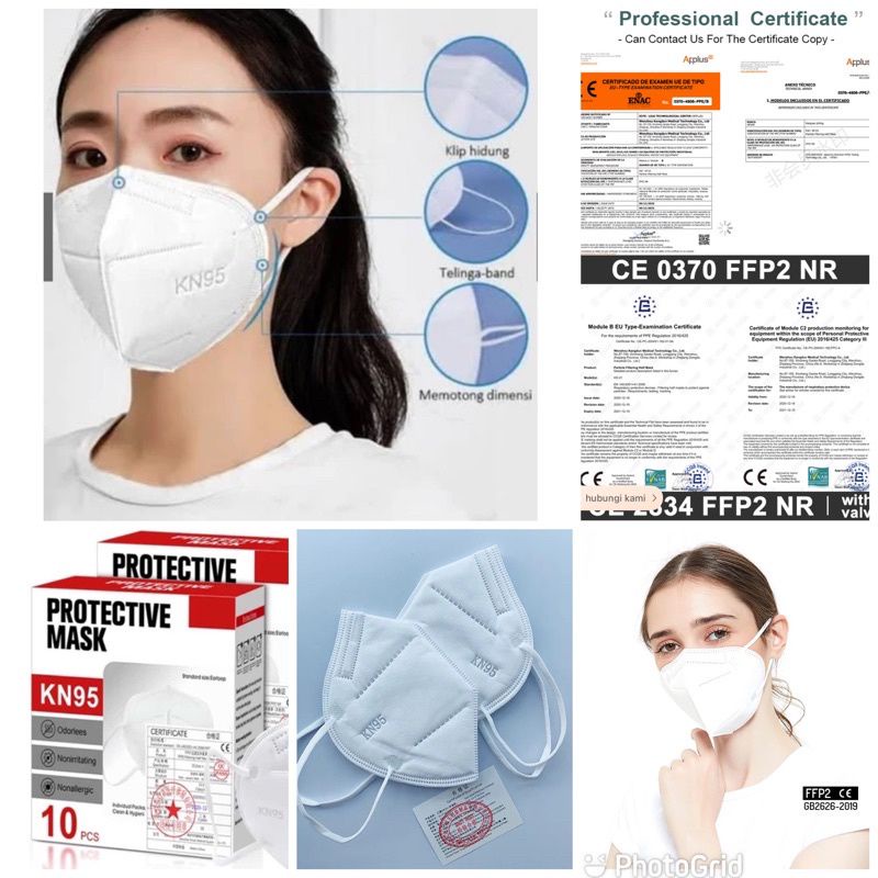 MASKER KN95 PUTIH ( 1 pak isi 5pc/ 10pcs)