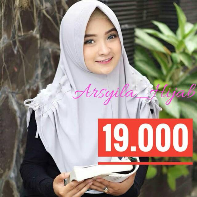 Daily Khimar Jilbab Hijab Kerudung Instan Bergo Jumbo Syari 80 x 110 Pet Antem Simple Penguin wolfis