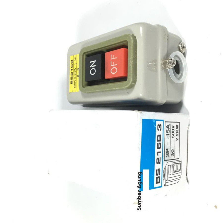 Push Button BS216 BS216B Power Pushbutton Switch 3P 15A 500V 2.2KW